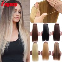 Synthetic Natural Synthetic Halo Hair Extensions No Clip In Artificial Fake Ombre Blonde Brown Black Pink Wavy False Hair Piece Wig  Hair Extensions