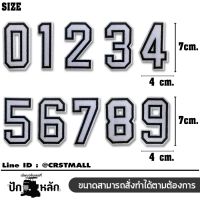 อาร์มตัวเลข แผ่นตัวเลข ตัวรีดติดเสื้อ ตัวอักษร ตัวเลขติดเสื้อ สูง 7 cm ใช้รีดหรือเย็บติดเสื้อม,DIY ของต่างๆ สีขาว รุ่น P7Aa52-0637