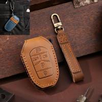 Luxury Leather Car Key Case Cover Fob Protector for Ssang Yong 2020 G4 Rexton Accessories Keychain Holder Remote Keyring Shell