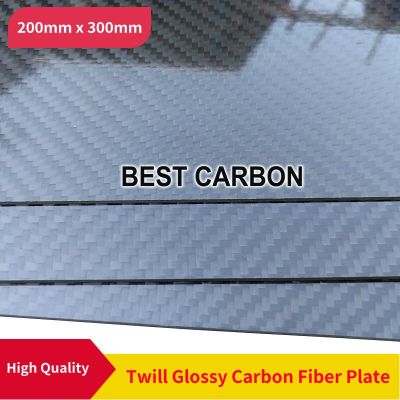 Free Shipping 200mm x 300mm 100% Twill Glossy Carbon Fiber Plate  laminate plate  rigid plate   car board   rc plane plate Electrical Connectors