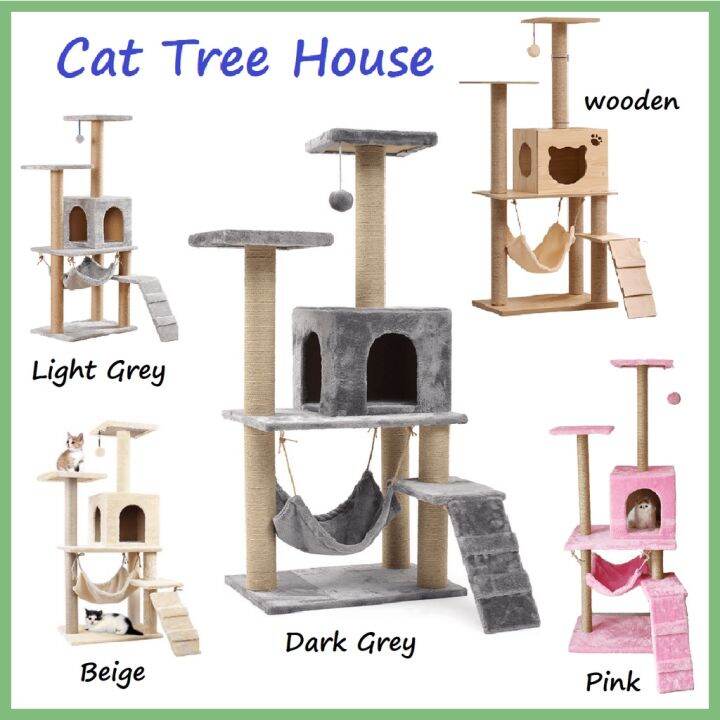 Large Cat Tree Cat Condo Bed Scratcher House Cat Tower Hammock Cat Tree Lazada