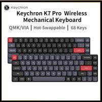 Keychron ดั้งเดิม K7 Pro คีย์บอร์ดแบบกลไกไร้สายบางเฉียบคียบอร์ดโปรไฟล์ต่ำ65% เค้าโครง Qmk/programmable ผ่านทาง