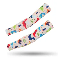 Elbow Length Cover Kids Arm Sleeves Cartoon Pattern Ice Silk  Cooling Sunscreen Outdoor Sports Arm Warmers Summer Protection Sleeves