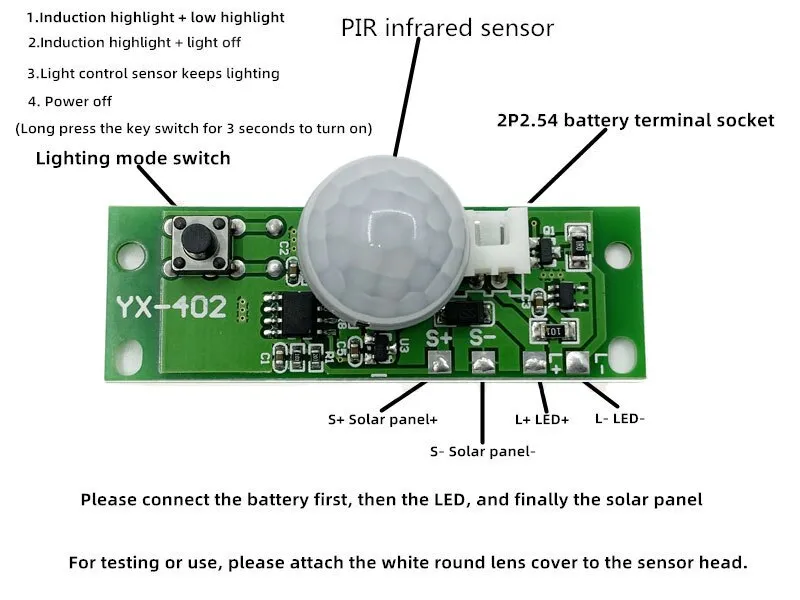 3.7V Solar Lamps String Lights Controller 8 Mode Circuit Board Drive Control  PCB