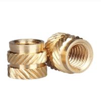 M1.6 M2 M2.5 M3 M4 M5 M6 m8  Brass Hot Melt Insert Knurled Nut Thread Heat Molding  Double Twill Injection Embedment Nut Nails Screws Fasteners