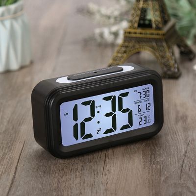 Smart Temperature Alarm Clock LED Display Digital Backlight Calendar Desktop Snooze Electronic Mini Alarm Clock