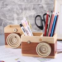 Creative Camera Pattern Wooden Pen Pencil Case Holder Stand Desktop Sundries Storage Box Multi Purpose Use Drop shipping