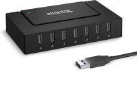 7 Port USB Hub - Plugable USB Hub for Multiple Devices and USB 2.0 Data Transfer with a 60W Power Adapter - Driverless