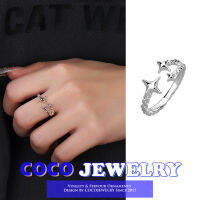 COCOJEWELRY แหวนปรับรูเปิดได้ฉบับภาษาเกาหลีดาวฉบับภาษาเกาหลีสไตล์บอยเฟรนด์ที่เข้าได้กับทุกชุด