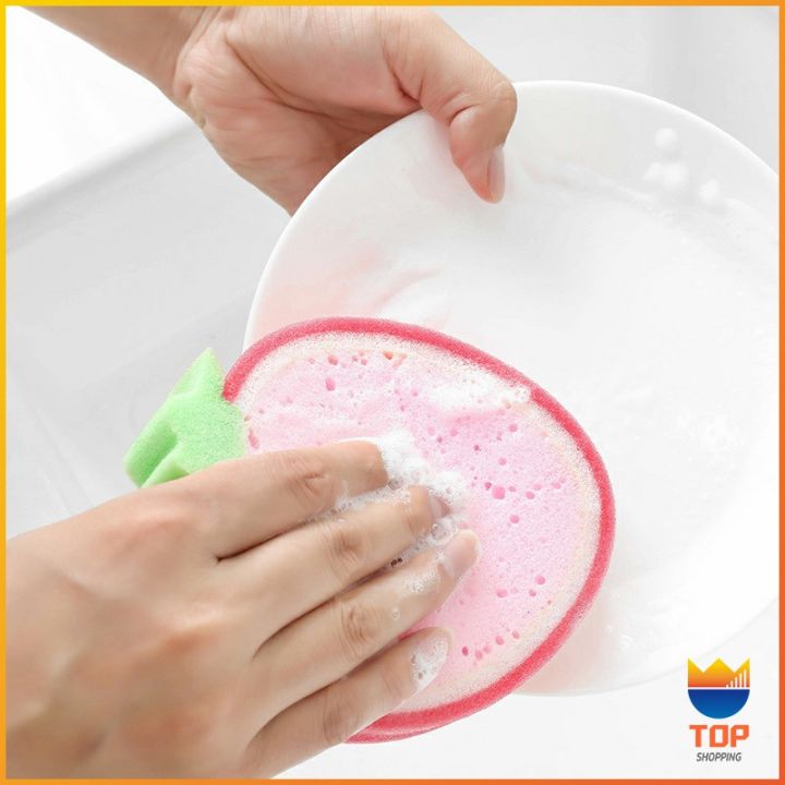 top-ฟองน้ำล้างจาน-ทรงผลไม้-สีสันน่ารัก-dish-towel