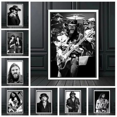 Lemmy โลหะหนักนักร้องโปสเตอร์ผนังศิลปะร็อคเพลงเบสเครื่องเล่นถ่ายภาพผ้าใบภาพพิมพ์รูปภาพตกแต่งบ้าน Frameless ใหม่