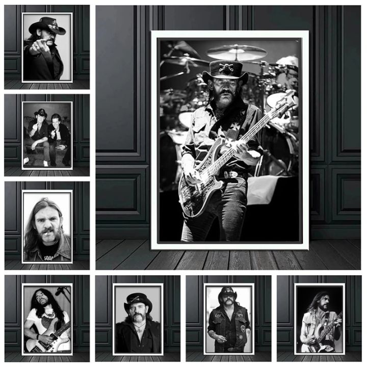 lemmy-โลหะหนักนักร้องโปสเตอร์ผนังศิลปะร็อคเพลงเบสเครื่องเล่นถ่ายภาพผ้าใบภาพพิมพ์รูปภาพตกแต่งบ้าน-frameless-ใหม่