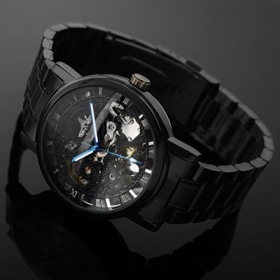2022นาฬิกานาฬิกาข้อมือหัวกะโหลกสำหรับผู้ชาย,เหล็กกล้าไร้สนิมโบราณนาฬิกาข้อมือสีดำใหม่ Steampunk ลำลองนาฬิกาข้อมือกลไกอัตโนมัตินาฬิกาผู้ชาย