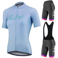 Liv 2022ใหม่ฤดูร้อนผู้หญิงแขนสั้นขี่จักรยานย์ชุด M aillot ropa cyclismo MTB จักรยานขี่จักรยานเสื้อผ้า. ผู้หญิงจักรยานเมฆ