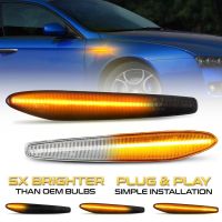 ไฟสัญญาณทิศทางลูกศรไฟด้านข้าง Led แบบไดนามิก2ชิ้นสำหรับ Alfa Romeo 159 Sportwagon Boera แมงมุมชนิด939 2005-2012