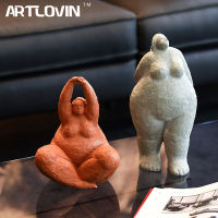 ARTLOVIN Abstract Fat Lady Figurines Vintage Woman Statue Tabletop Resin Crafts Gifts Home Decoration Ornaments Creative Figures