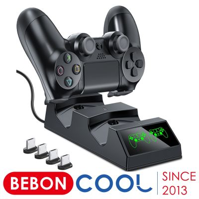 ↂ► For PS4 Dual Charging Station With 4 Micro USB Charging Dongles For PS4 Controller Charger For Playstation 4/PS4 Slim/PS4 Pro