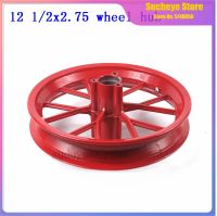 Red 12 1/2x2.75 Front and Rear aluminum rim wheel hub use 12 1/2x2.75 tire for Razor Dirt Bike Rocket MX350 MX400 Mini Dirt bike