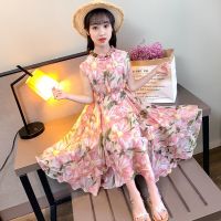 Girls Dress Summer New Childrens Clothing Elegant Casual Floral Dress Party Beach Party Dress for Kids Girl 12 To 14 Years Old  by Hs2023