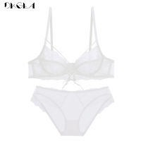 Hot Sexy Bra Set Bandage Temptation Transparent Lace Ultrathin Lingerie Set Plus Size Brassiere C D E Cup Black Women Underwear