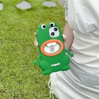 INS Stupid Cute Green Bucktooth Frog Phone Case Suitable for iPhone 14 Plus Green Silicone Anti Drop Phone Case Soft Case Suitable for iPhone 13 Promax 3D Cartoon Frog Phone Case Suitable for iPhone 11 Promax