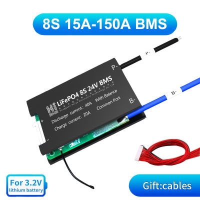 8S 24V BMS Lifepo4 Batt 32650พร้อม NTC 15A 20A 30A 40A 50A 60A 80A 100A 120A 150A BMS บอร์ดป้องกันพอร์ตเดียวกัน