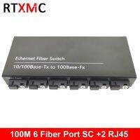 【Best-Selling】 【NEW】 6F2E10/100M Ethernet Switch 6พอร์ตไฟเบอร์25KM 2 UTP RJ45 Fast Erhetnet ไฟเบอร์ออปติกสวิทช์5V 2A แหล่งจ่ายไฟ