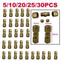 5/10/20/25/30Pcs Brass Straight Reducer Compression Fitting Connector 3/16" OD Tube Hydraulic Brake Lines Union 33 x 10mm Nails Screws Fasteners