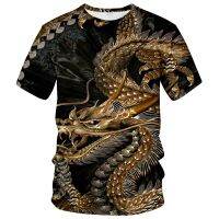 3D Dragon พิมพ์เสื้อยืดผู้ชายสไตล์วินเทจสตรีทแวร์ Ajatar รูปแบบเสื้อยืดยอดนิยมของผู้หญิงเสื้อยืดลำลองแขนสั้น XS-5XL