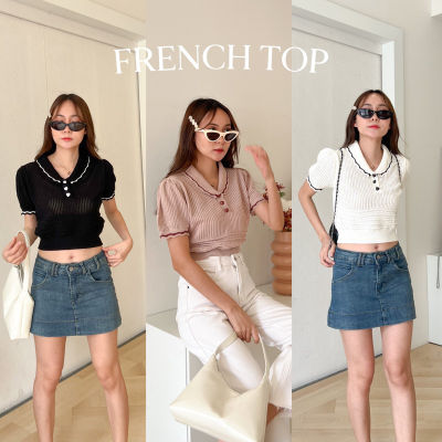 (ลด20% ใส่โค้ด 815MML)  SHOP.POPO-French top มี 2 สี