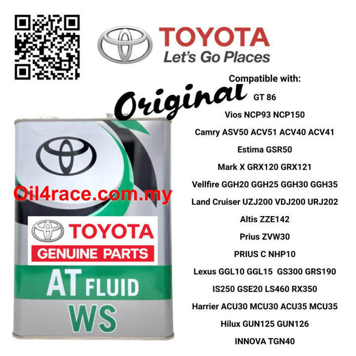 Toyota Genuine Atf Ws Fluid Oil L Imported From Japan Automatic Transmission Fluid Oil Lazada