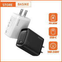 BASIKE USB C PD 30W หัวชาร์จ แบบชาร์จเร็ว Type C Super Fast Charge Adapter หัวชาร์จเร็ว ช่องเสียบ TYPE-C หัวชาร์จเร็ว PD ที่ชาร์จ สำหรับiPhone 11 12 13 Pro Max Mini XR XS MAX X 7 8 7P 6 5 Plus SE Samsung Note10 20 HUAWEI P50 Mate40 Pro