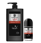 Combo Dầu gội Romano Vip Passion Platinum 650g + Lăn khử mùi Vip Pasion