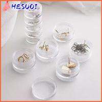 HESUOI 4Pcs พลาสติกทำจากพลาสติก กล่องเก็บเครื่องประดับ กลมกลมๆ โปร่งใสโปร่งใส อุปกรณ์จัดระเบียบสิ่งของ ประณีตประณีตประณีต ชั้น5ชั้น กล่องบรรจุวางซ้อนกันได้ ลูกปัดเม็ดกลม