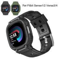 ❁✕ สายคล้องคอสำหรับ Fitbit Versa 3 Versa 4 Sport สร้อยข้อมือ TPU สำหรับ Fitbit Sense 1 Sense 2 ฝาครอบป้องกันสายรัดข้อมืออุปกรณ์เสริมนาฬิกา