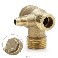 Male Thread 3 Way Metal Air Compressor Check Valve Gold Tone