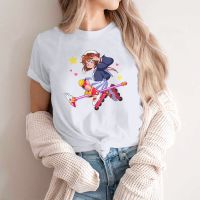 【Fashion】New Cardcaptor Sakura Manga Girls T Shirt Fly Away Female Tops Graphic Kawaii Tees Ladies Oversized Tshirt แฟชั่นแขนสั้นผ้าฝ้าย