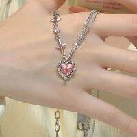 【CC】 2023 Pink New Korea Titanium Necklace Fashion Jewelry Woman