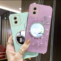 เคสกระจกแต่งหน้า Samsunga05เคสโทรศัพท์กระต่ายกลิตเตอร์น่ารัก A05 Samsung Galaxy A05S M34 S23 FE ชุบซิลิโอเน่นุ่ม Samsung A05s ฝาหลัง