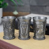 Creative European Retro Wine Glass Zinc Alloy Egyptian Wine Glass Ancient Egypt Wine Glass Metal Crafts Christmas Halloween Gift