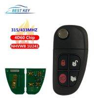 ชิป NHVWB1U241ปลอกกุญแจรีโมทคีย์ Mobil Remote Control 433/Mhz 4ปุ่มแบบฝาพับสำหรับ CWTWB1U243ประเภท X จากัวร์ที่ดีที่สุด