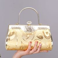 Hot selling Exquisite shiny cheongsam bag womens niche hand carry dinner catwalk