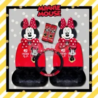 ( Promotion ) สุดคุ้ม เซตสุดคุ้ม!! ชุดเซตแต่งรถยนต์ Set Minnie Mouse (มินนี่เม้าส์) ชุดหุ้มเบาะ แบบผ้า ราคาถูก ชุด หุ้ม เบาะ รถยนต์ ชุด คลุม เบาะ รถยนต์ ชุด หุ้ม เบาะ รถยนต์ แบบ สวม ทับ ชุด หุ้ม เบาะ รถยนต์ ตรง รุ่น