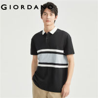 GIORDANO ผู้ชาย ผ้าฝ้ายถักสีจับคู่หลวมไหล่บางแขนสั้นโปโล Free Shipping 13013305