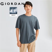 Giordano ผู้ชาย ผ้าฝ้าย สองด้าน หลวม ไหล่ตก คอกลม แขนสั้น เสื้อยืด Free Shipping 01022390