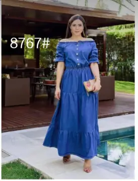 plus size denim dress fashion korean maxi denim dress