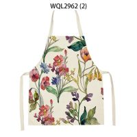 Butterfly Pattern Floral Print Sleeveless Apron ChildrenS Cleaning Home MenS And WomenS Anti-Fouling Apron Kitchen Waist Bib