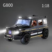 รถเมอร์เซเดสเบนซ์ BRABUS G800โลหะผสมหล่อขึ้นรูปจำลองได้สูงโมเดลโมเดลโมเดลเสียงรถดึงถอยหลังของขวัญสำหรับเด็กคอลเลกชัน1:18