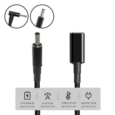 Type-C to 4.5x3.0mm Plug Charging Power Cable 100W Converter USB C PD Fast Charging Cable for Laptop Charger Weaving Power Cord