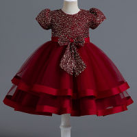 LZH 2023 Christmas Dress For Girls Childrens Fashion Party Dresses For Girls Bowknot Princess Dress Kids Clothes 1-5 Years Old